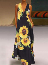 Load image into Gallery viewer, Vestido feminino com estampa de girassol
