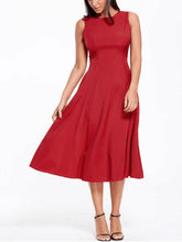 Load image into Gallery viewer, Moda feminina elegante vestido grande swing sem mangas
