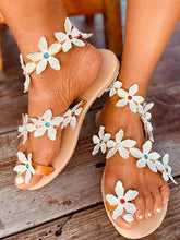 Load image into Gallery viewer, Sandálias rasteiras florais para mulheres
