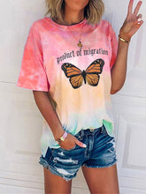 Load image into Gallery viewer, Roduct Of Migration camiseta con estampado de mariposas
