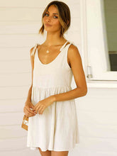 Load image into Gallery viewer, Vestido feminino camisa de algodão com gravata redonda
