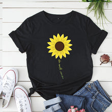 Load image into Gallery viewer, Sunflower print short sleeve t-shirts
