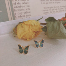 Load image into Gallery viewer, French oil drop butterfly earrings
