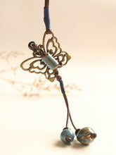 Load image into Gallery viewer, Ceramic Butterfly Pearl Necklace for Women
