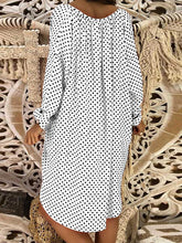 Load image into Gallery viewer, Vestido de bolinhas plus size de algodão e linho
