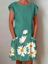Load image into Gallery viewer, Vestido de linho e algodão girassol para mulheres
