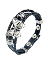 Load image into Gallery viewer, Pulseira de couro borboleta multicamadas para mulheres

