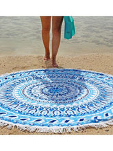 Load image into Gallery viewer, Cojín de yoga de toalla de playa redonda con estampado digital Mandala
