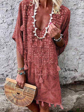 Load image into Gallery viewer, Bohemian Linen Embroidered Women's Dress
