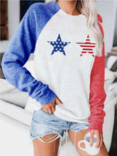 Load image into Gallery viewer, Top feminino estampado com estrela da bandeira americana
