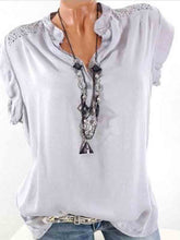 Load image into Gallery viewer, Camisa de gola alta de algodão e linho com diamantes

