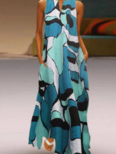 Load image into Gallery viewer, Vestido con cuello de pico y estampado en contraste para mujer
