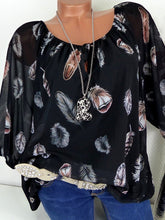 Load image into Gallery viewer, Sleeveless shirt top with feather print
