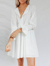 Load image into Gallery viewer, Women's Long Sleeve Cotton Linen Loose Dress
