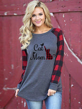 Load image into Gallery viewer, Women's Cat &amp; Butterfly Panel Long Sleeve Top

