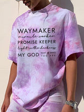 Load image into Gallery viewer, Camiseta Way Maker Lyrics Faith's Print Tie-Dye para mujer
