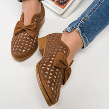 Load image into Gallery viewer, Women's Cut Out Bow Toe Sandals
