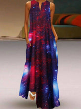 Load image into Gallery viewer, Women's Sleeveless V-Neck Star Print Dress
