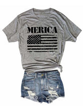 Load image into Gallery viewer, Women's Merica Flag Print Tee
