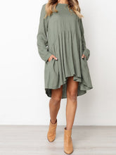 Load image into Gallery viewer, Vestido feminino de cor sólida abotoado
