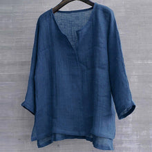 Load image into Gallery viewer, Lightweight and comfortable loose fit solid linen T-shirt
