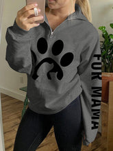 Load image into Gallery viewer, Hoodie com zíper com estampa de silhueta de cachorro e gato
