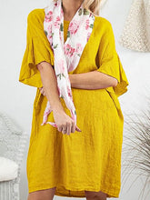 Load image into Gallery viewer, Short-sleeved dress with ruffles and round neck
