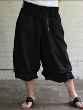 Load image into Gallery viewer, Calça feminina de algodão com atadura elástica de cintura alta
