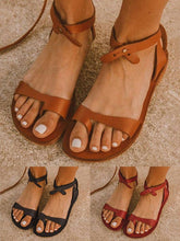 Load image into Gallery viewer, Sandalias planas con puntera salvaje para mujer
