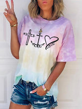 Load image into Gallery viewer, T-shirt Tie-Dye de manga curta Faith Hope Love
