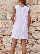 Load image into Gallery viewer, Vestido feminino de linho sem mangas de algodão
