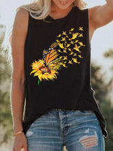 Load image into Gallery viewer, Casaco feminino casual com estampa de girassol e borboleta
