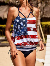 Load image into Gallery viewer, Women's American Flag Print Drawstring Wrap Camisole
