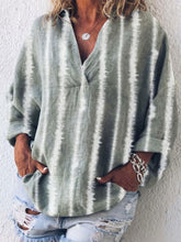Load image into Gallery viewer, Camisa de algodão com listras soltas de moda feminina
