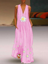 Load image into Gallery viewer, Daisy Print Mini Pocket Long Dress

