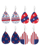 Load image into Gallery viewer, Leather Pendant Flag Earrings for Women

