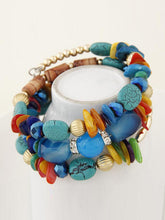 Load image into Gallery viewer, Bohemian wind agate shell crushed stone elastic stone multilayer elastic bracelet for women
