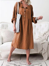Load image into Gallery viewer, Vestido midi com botão solto feminino europeu e americano
