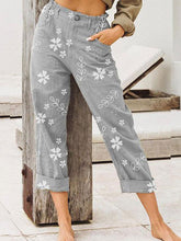 Load image into Gallery viewer, Printed linen and cotton trousers for women
