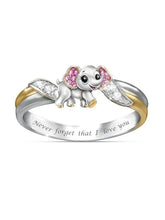 Load image into Gallery viewer, Anel de diamante animal de desenho animado de dois tons
