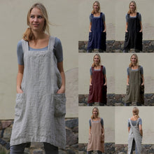 Load image into Gallery viewer, Double-breasted square apron dress
