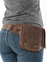Load image into Gallery viewer, Bolsa feminina de couro com cinto ajustável
