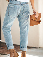 Load image into Gallery viewer, Jeans de bolso desgastados e desgastados
