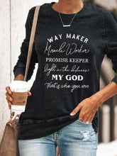 Load image into Gallery viewer, Way Maker Lyrics Faith Moletom de manga comprida feminino

