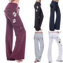 Load image into Gallery viewer, Dog Mother Paw Print Stretchy Soft Eco-Friendly Bamboo Pocket Yoga Pants

