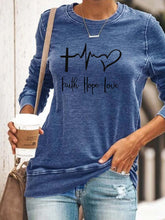 Load image into Gallery viewer, Camiseta de manga larga Faith Hope Love
