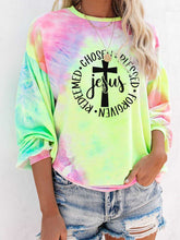 Load image into Gallery viewer, Jesus Cross, escolhido beato perdoado Redimido camiseta tie-dye

