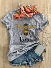 Load image into Gallery viewer, Casual Short Sleeve T-Shirt with English Motif Print
