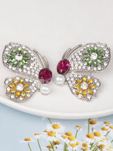 Load image into Gallery viewer, Zircon butterfly earrings for women with diamonds
