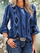 Load image into Gallery viewer, Blusa feminina estampada vintage com meia manga comprida
